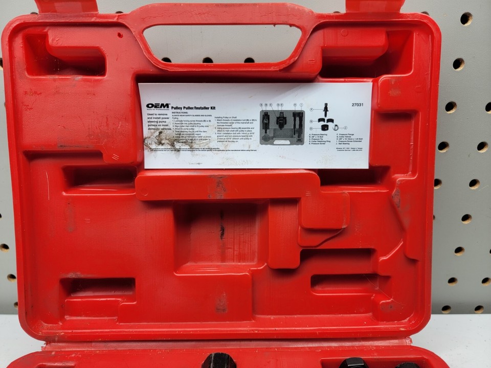 OEM Tools 27031 Pulley Puller/Installer Kit in Red Hard Case bx eBay