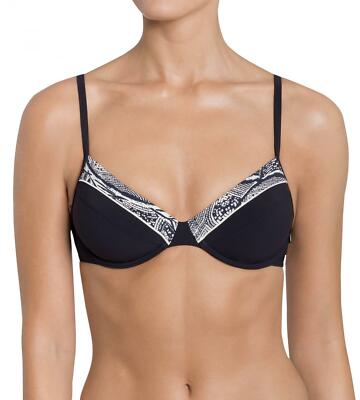 LETZTE PAAR REDUZIERT AUF KLAR Sloggi Nachtblau Perlen Soft Cup U/W Bikini Oberteil CTOW