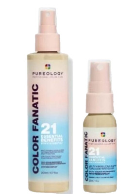 PUREOLOGY COLOR FANATIC MULTI-TASKING LEAVE-IN SPRAY 6.7 oz & TRAVEL SIZE SET