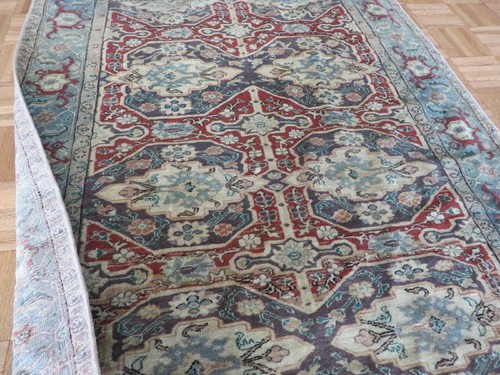3'11 x 5'9 Hand Knotted Multi Colored Vintage Turkish Oushak Oriental Rug G11313 - Picture 10 of 11