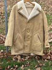 Sawyer Of Napa Rancher Sheepskin Shearling Fur Leather Coat Jacket Men 46