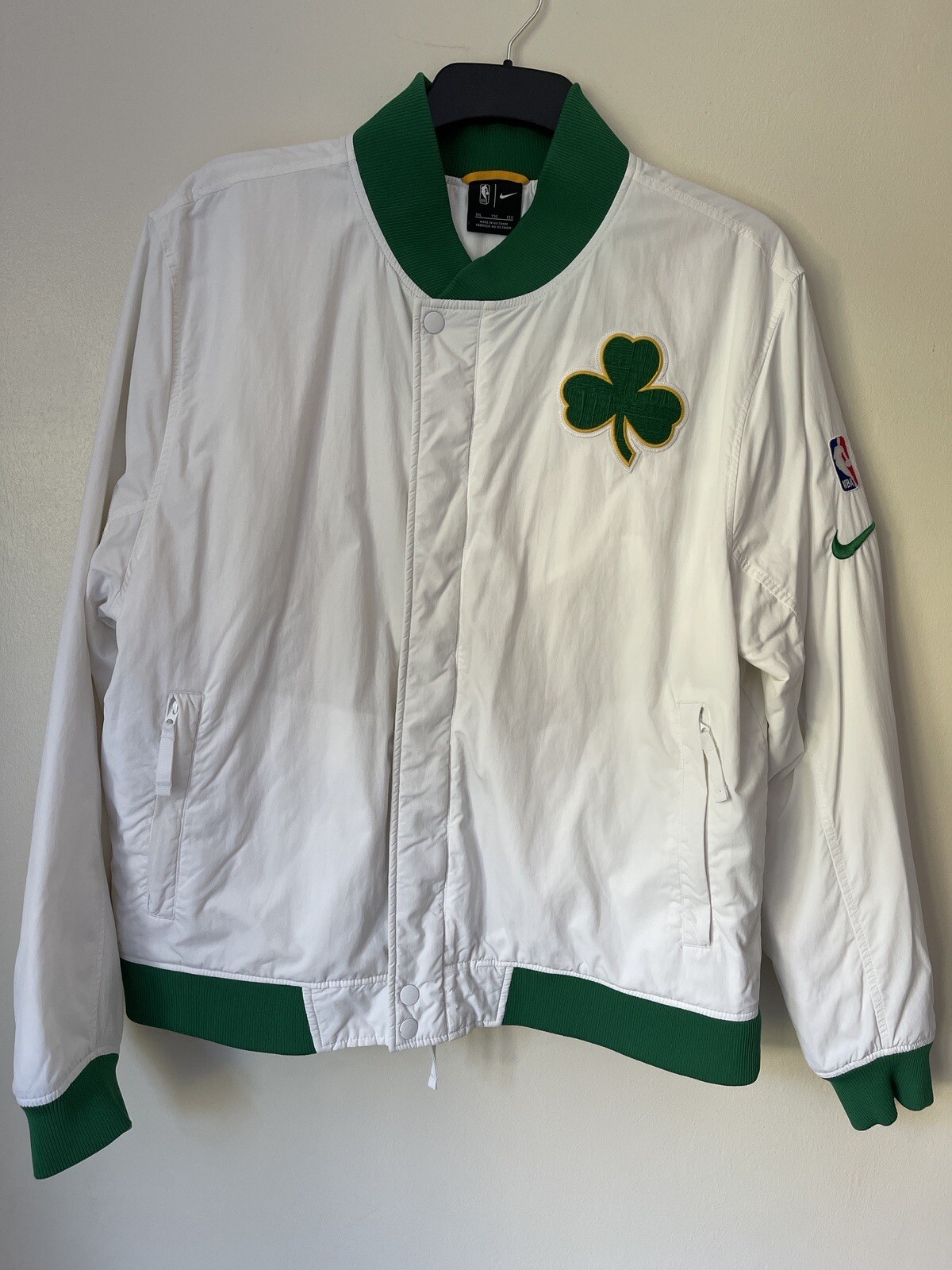 SACAI X NIKE Giacca Nike NBA Boston Celtics Courtside Varsity bianco verde taglia XXL