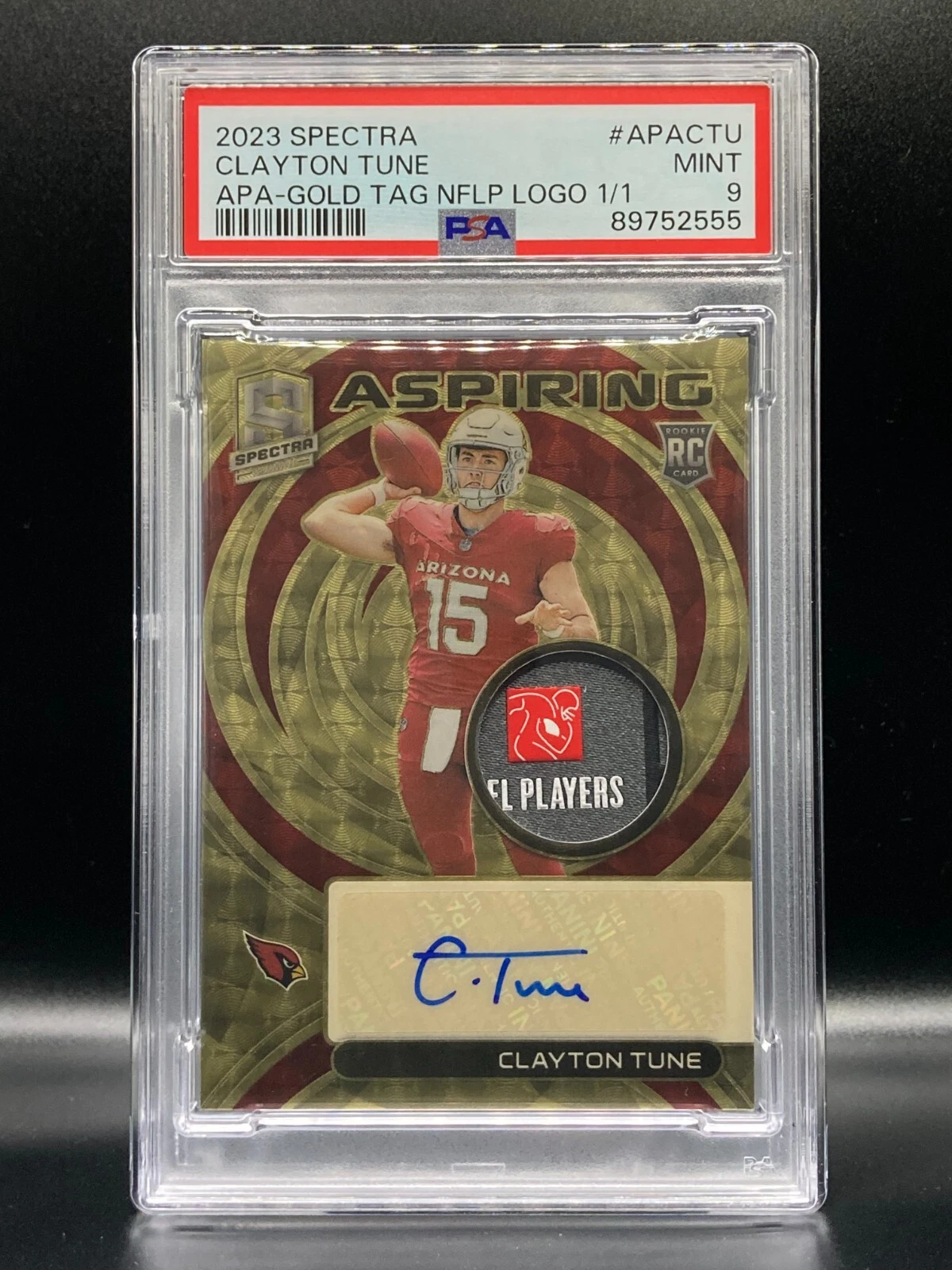 Clayton Tune Panini Spectra Aspiring Patch Autographs #APACTU Gold Laundry Tag NFL Players Logo 1/1