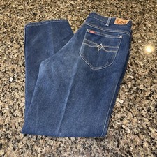 High Rise Lee Jeans Union Made Dark Wash Women Size 36x32 Made in USA