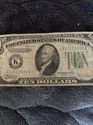 1934 $10.00 Federal Reserve Note N/R!! - Picture 2 of 5
