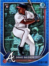2025 Bowman Chrome Mega Box Drake Baldwin Blue Mojo Refractor /150 RC Braves ROY