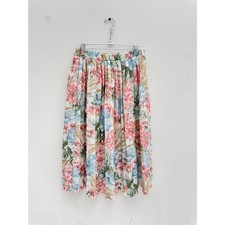 Vintage Alfred Dunner Petite 8 Floral Pleated Midi Skirt Cottagecore 90s