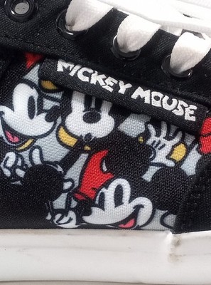Disney Mickey Mouse Low Top Lace Up Sneakers Unisex Blck/White Red