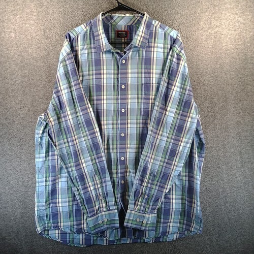 UNTUCKiT Summer Plaid Rombauer Shirt Long Sleeve Button Up Shirt Men XXXL 3XL