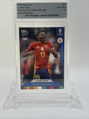 2024 Topps Now Lamine Yamal Young Most Assists EURO 2024 TCC Graded Gem Mint