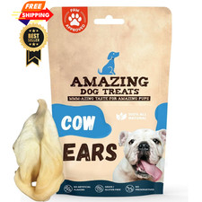 Amazing Dog Treats - Cow Ears for Dogs - Full Size 1 Count Pack of 18 , Beef