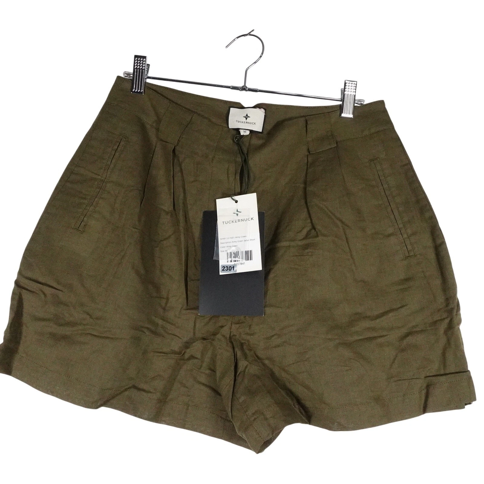 New Tuckernuck Army Green Safari Shorts Women’s Size Medium $168 2301-28
