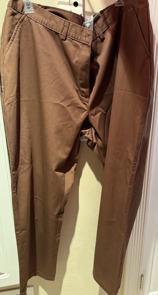 Новый с ярлыками - Cabin Creek 100% хлопок коричневый саржи брюки размер 22WP - миниатюрный - Изображение 4 из 4