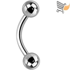 Internally Threaded Titanium Curved Barbells 14ga 16ga Implant Grade 23