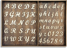 552 Pieces 0.75 Inch Mini Unfinished Wooden Letters Uppercase  Lowercase Unpain