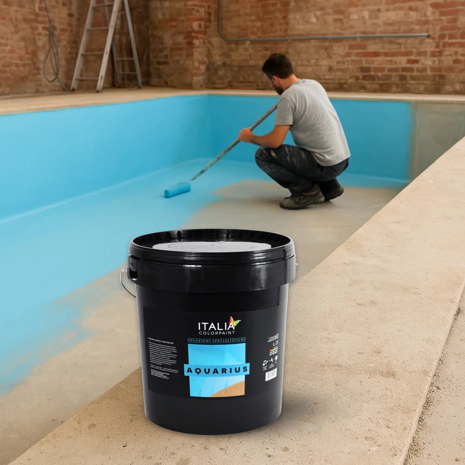 Italia Colorpaint Aquarius Pittura Acrilica per Piscine in Cemento