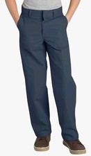 Dickies Boy's Navy Blue Pants Classic Fit Straight Leg Flat Front Size 16 Husky