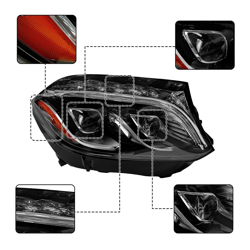 FIT 2017-2019 Mercedes GLS Right & Left SIDE Headlight FULL LED Plug ...