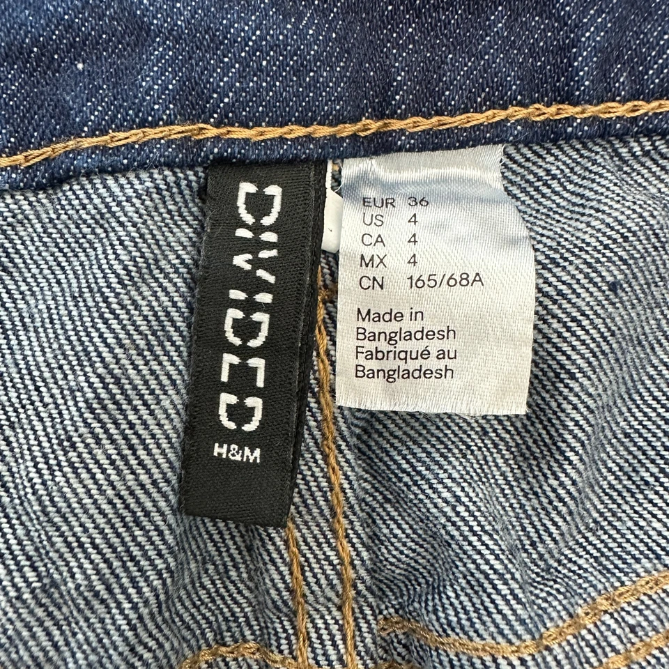 Pantalones de mezclilla Divided H&M rectos para mujer talla 4 azul lavado oscuro Foto 3 de 4