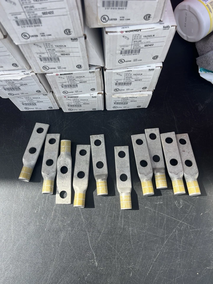 Burndy YA292N Compression Lug 250 kcmil 2 Hole 1/2 In Stud Copper Yellow Die 16 - Image 3 of 3