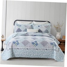 Oversized Bedspread 120x120 Inches - California King 120"x120" Blue/Purple