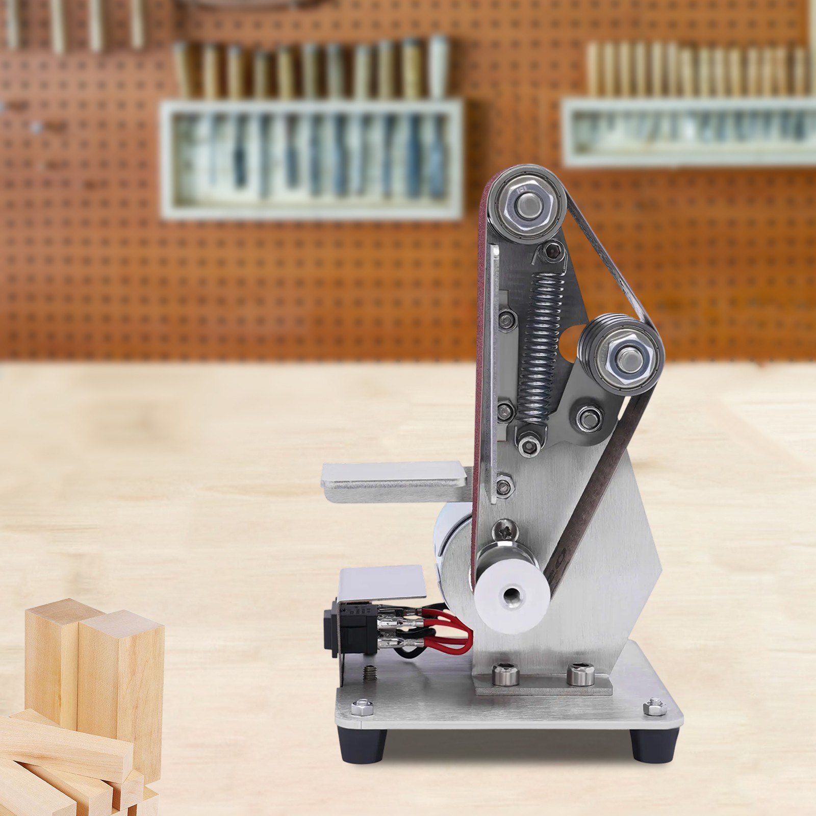 DIY Mini Belt sander Knife Apex Edge sharpener Polishing Grinding Machine w/Belt