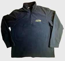 Navy Fleece Embroidered Seattle Seahawks Zip up Long Sleeve shirt Classic look