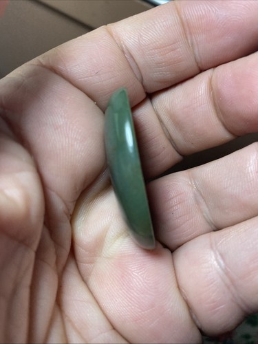 Jade Cabochon grün flacher Boden 25ct Vintage 40mm x 30mm riesig - Bild 8 von 9