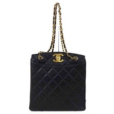 Chanel Big Coco Matelasse Chain Shoulder Bag Women Black One Size
