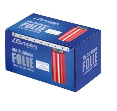 Comair Alu-Strähnen-Folie rot 14 my, 12 cm breit, 150 m