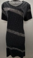 Vintage Velvet Dress 8 Black Sparkle Stretch Cocktail Dark Fairy Whimsigoth