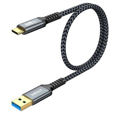 SUNGUY USB C Cable Android Auto 10 Gbps, 1.5 feet 3A USB 3.1 Gen 2 fast charging