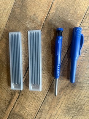 Zimmermann Bleistift Set - 1 Clipstift +12 lange Stiftkerne (12cm) mit Schutzhülle