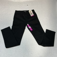 Jordache Denim Jeans Girls size 16 Black Skinny High rise Adjustable Waist NEW