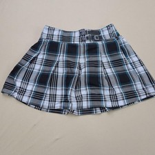 Justice Skort Girls Large 12/14 Multicolor Plaid Pleated Buckle Lined School