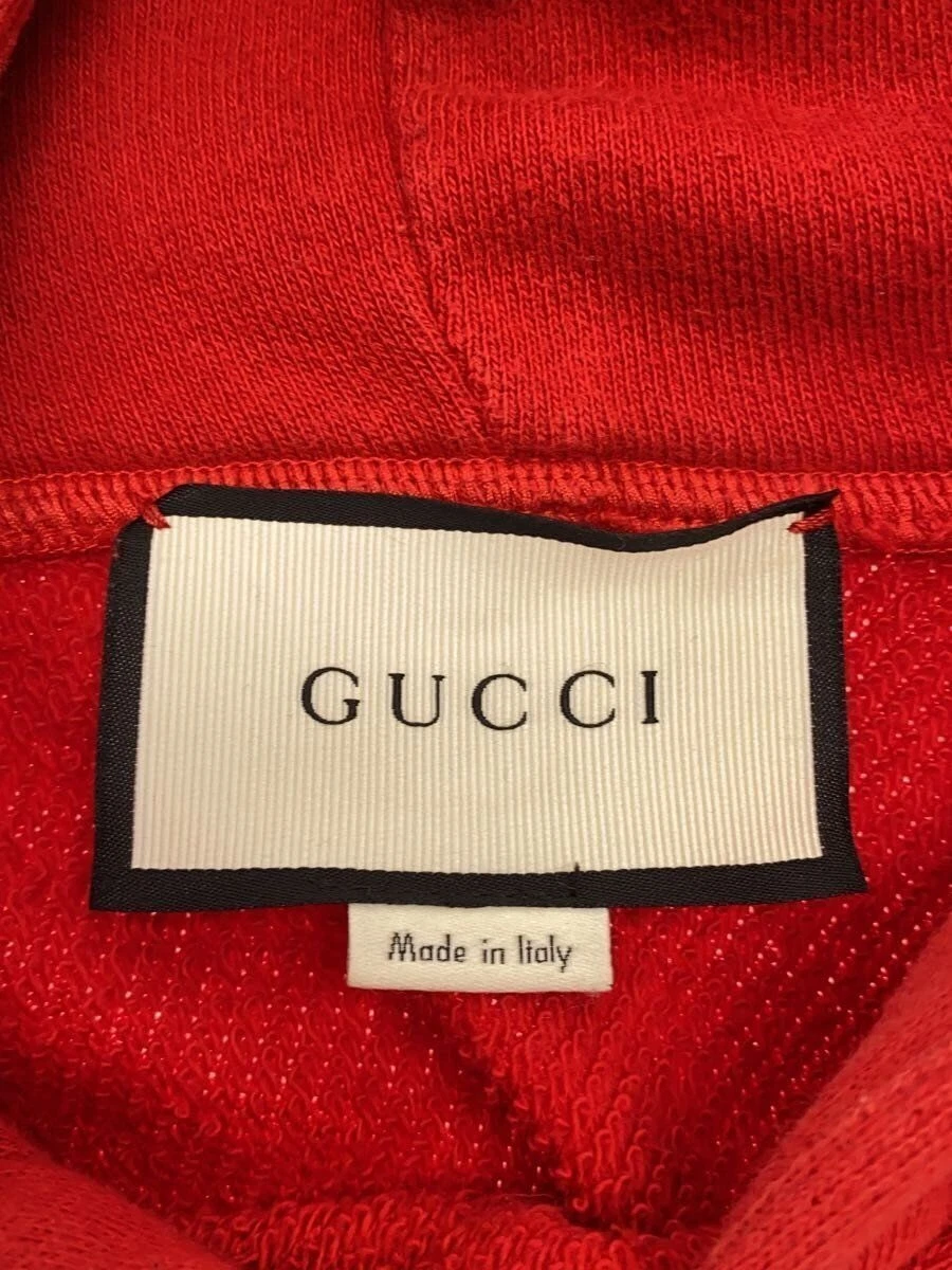 Gucci Felpa con Cappuccio XS Cotone Rosso 463591 X5T93 Emblema Drago Usata