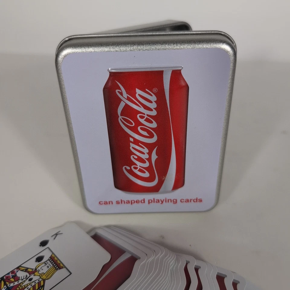 Coca-Cola Can Shaped Playing Cards in Tin Collectible Deck Red Soda Can Design - Image 2 of 4