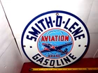 VINTAGE SMITH-O-LENE AVIATION 🛫 AIRPLANE GASOLINE 11 3/4" PORCELAIN METAL SIGN