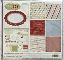 My Minds Eye Merry Days kit 12x12 Christmas Holiday paper +die cuts & stickers