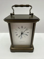 Vintage Tiffany & Co. Swiss Made Mantle Square Desk Clock Decorative
