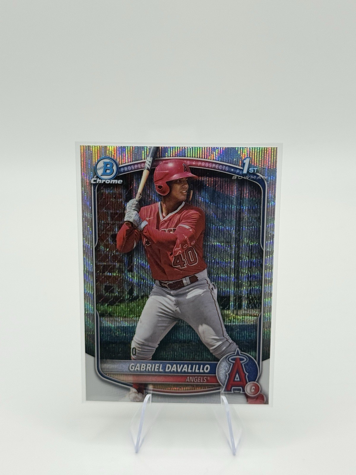 2025 Bowman 1st Chrome WAVE REFRACTOR /100 Gabriel Davalillo Angels #BCP-178
