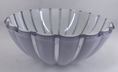 Guzzini Grace 10  Acrylic Salad Serving Bowl WHITE Ribbed Cased ITALY