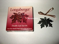 Longaberger 2000 Double Leaf Metal Tie-On - Fall Harvest - NEW