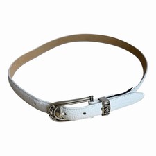 Vtg Brighton Silver Buckle White Crocodile Print Belt Size M 30 Style B3102 USA