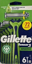 Gillette Sensor 3 Sensitive Disposable Razors with Comfort Gel, (Pack of 6)