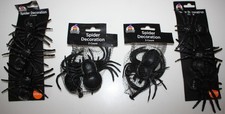 Spider Black Decorations 4-Packs Halloween 12 Count w 6 Stick-On Party Props NEW