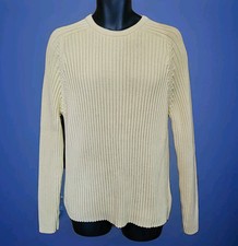 J. Crew Men  s XL Yellow Heavy Heritage Cotton Sweater Shaker Stitch Crew Neck