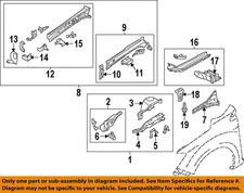 SUBARU OEM 12-21 Crosstrek Structural Components Rails-Front Plate 51635FJ0109P