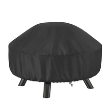 32-inch Patio Round Fire Pit Cover Waterproof UV Protector Grill BBQ Cover Black