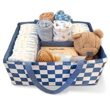 Diaper Caddy Organizer  Foldable Baby Storage Basket with Removable Divider ...